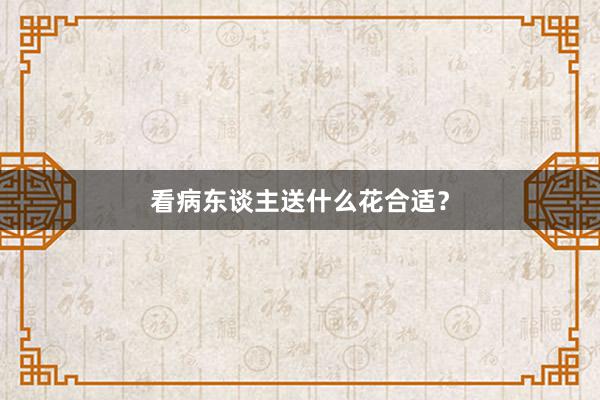 看病东谈主送什么花合适？